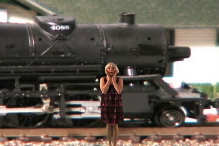 The Perils of Cheryl,model train video,model railroad video,real people in train layout video